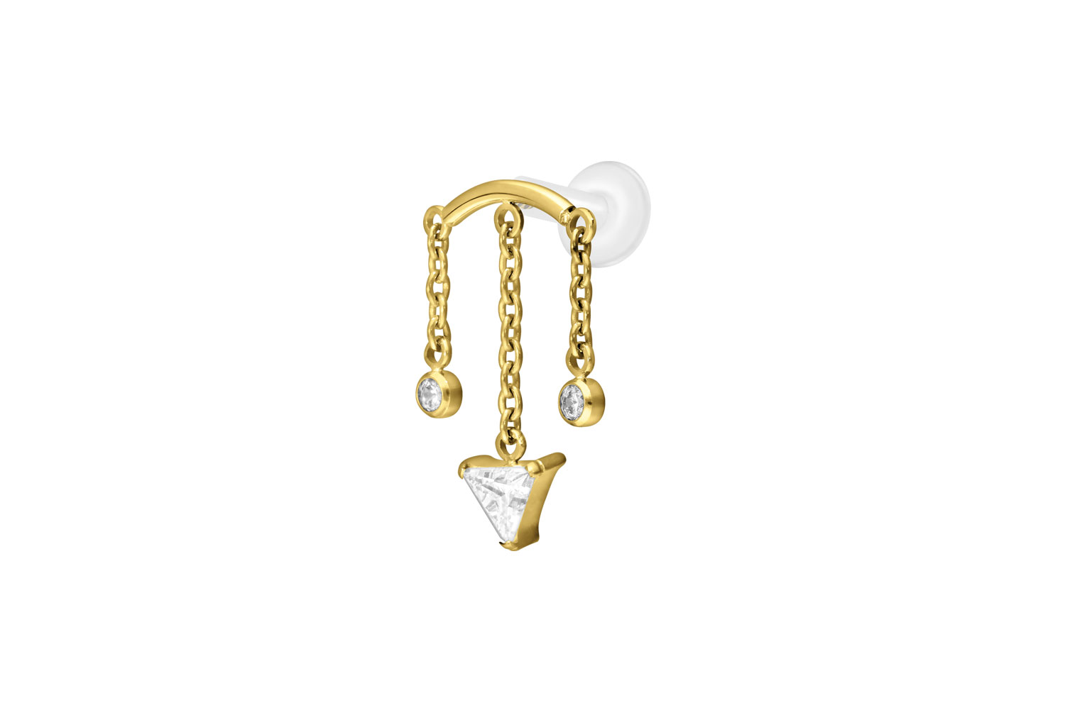 PTFE Labret Piercing mit Innengewinde + Titan-Aufsatz WINDSPIEL